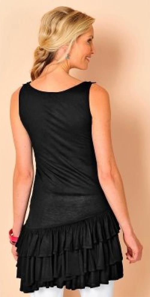 Černé šaty s volánovou sukní
