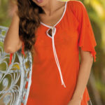 Oranžové krátké plážové šaty