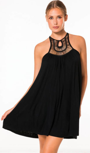 Černé letní tunikové šaty egyptského stylu