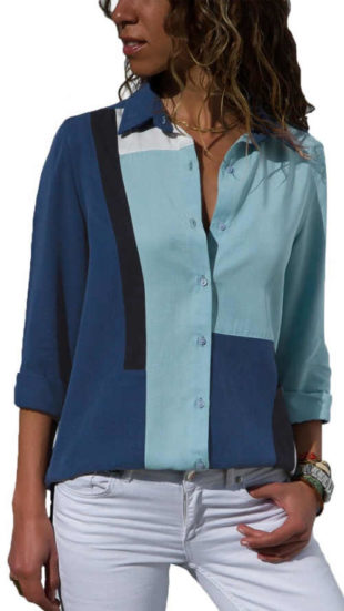 Pruhovaná modrá dámská košile