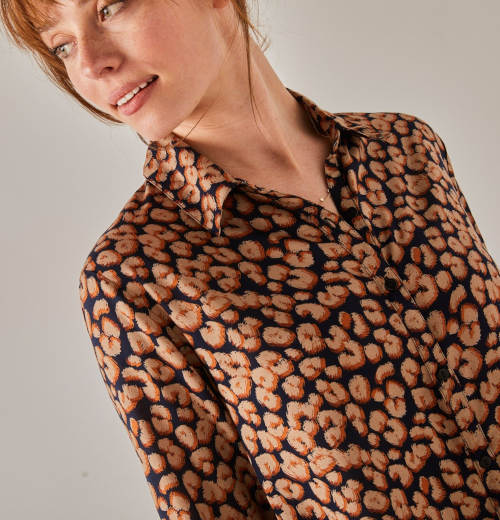 Košilová dámská tunika s límečkem
